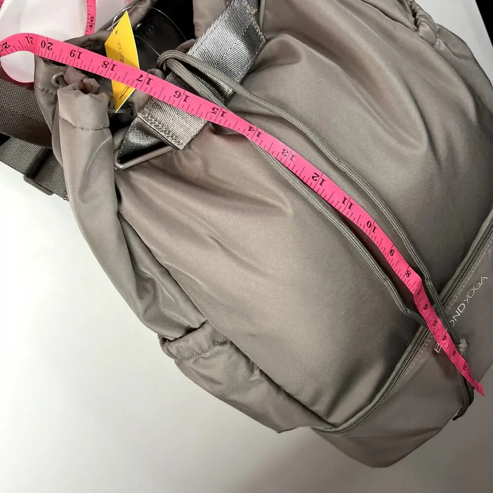 Beyond Yoga Convertible Gym Bag Backpack Tote Tan Canvas Travel Weekend